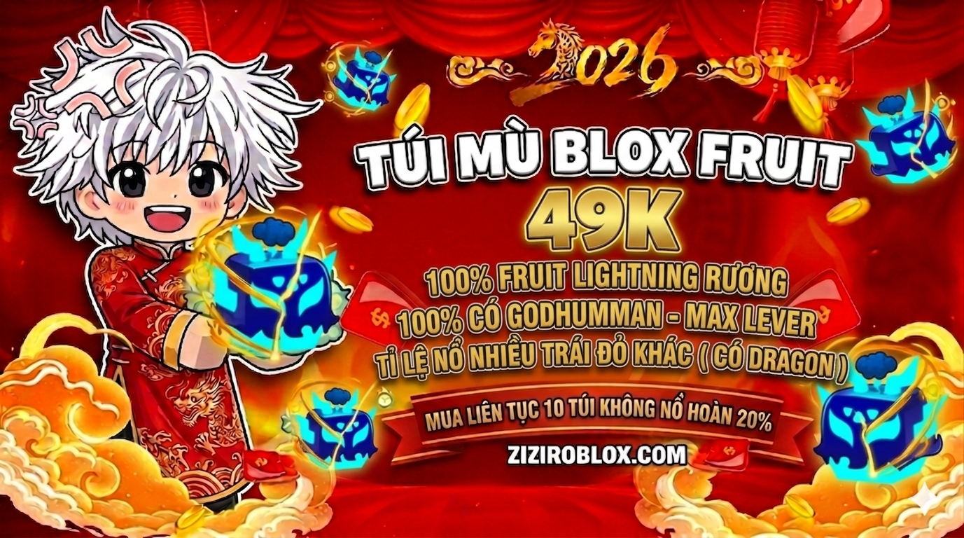 TÚI MÙ BLOX FRUIT 49K (100% GOD - LV MAX - FRUIT LINGTNING RƯƠNG)